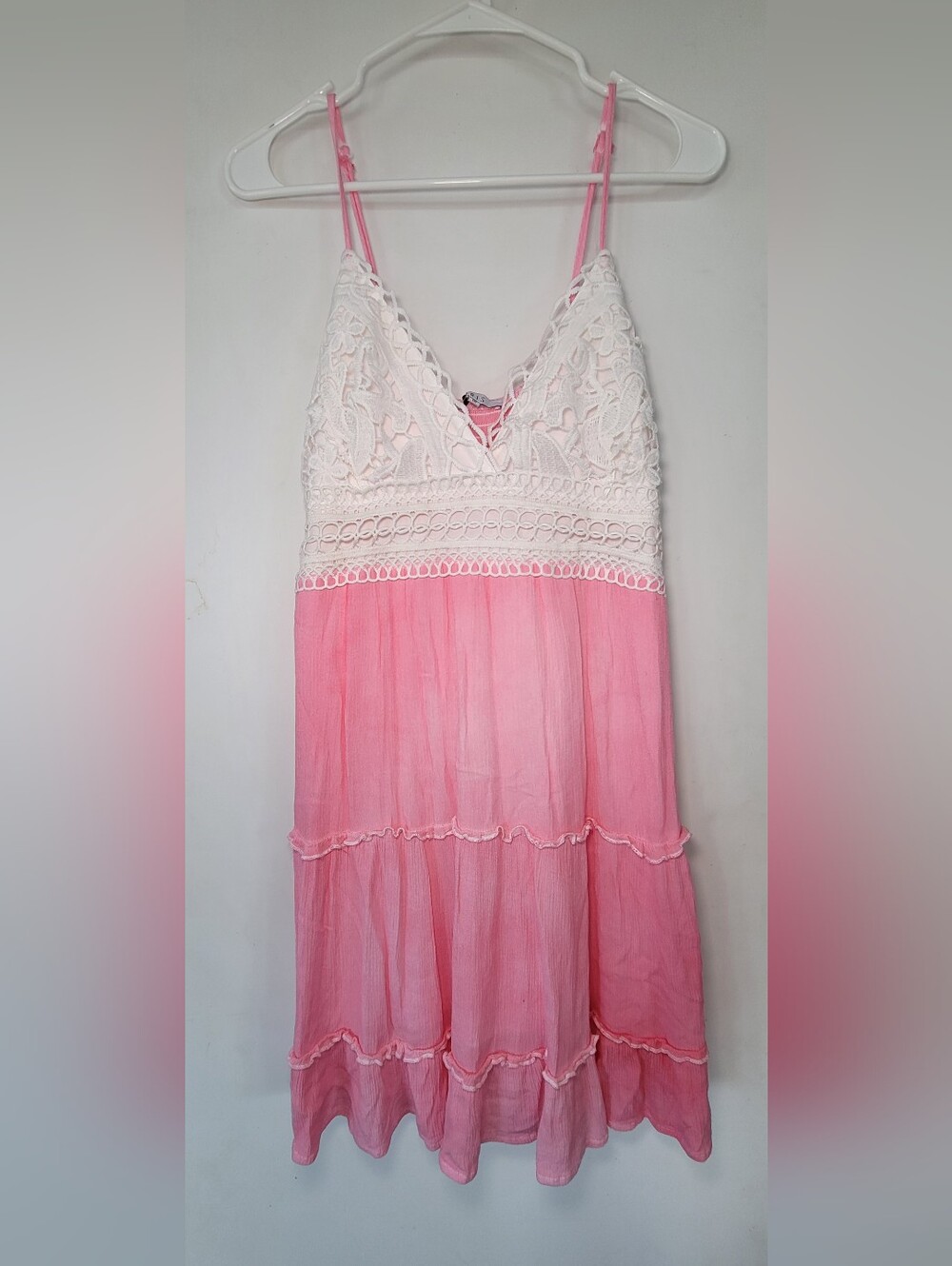 Pink and White Lace Dress
